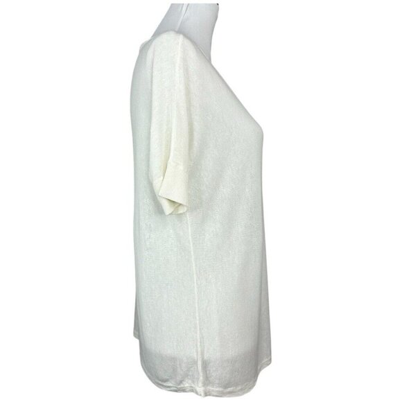 Talbots Women's NWT Off-White Y2K Short Sleeve Linen Knit Sweater Size P - Picture 2 of 10